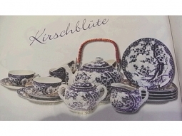 Teeservice Kirschbl�te blau Jap.Porzellan