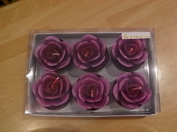6 Teelichter Rose lila