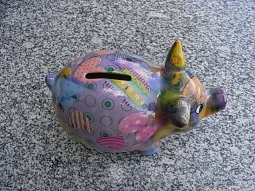 Sparschwein lila