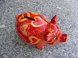 Sparschwein Retro rot
