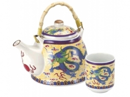 Teeservice Drache gelb im Geschenkekarton
