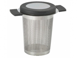 Edelstahlsieb 'Anti-Slip' H 8 cm schwa..