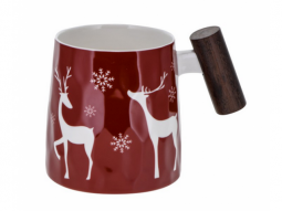 FBC Becher 'Deer red' mit Holzgriff 32..