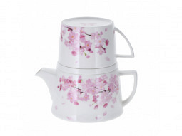 Porzellan Tea-for-one 'Kirschblüte' 3-teilig Fine Bone China