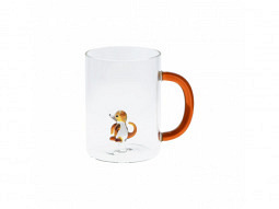 Glasbecher 'Dog' oder Cats 420 ml mit Glasfigur im Inneren