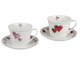 Jumbotasse Hearts sortiert  2 Stück
