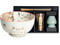   Matcha Set 'Akai Neko' 4-teilig in Geschenkbox 