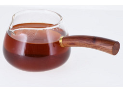 Glas Einhandkrug 'Taiji' 350 ml mit Holzgriff 